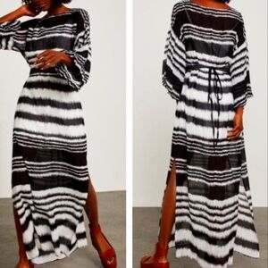 BCBGMaxAzria Black and White Dolman Sleeve Dress